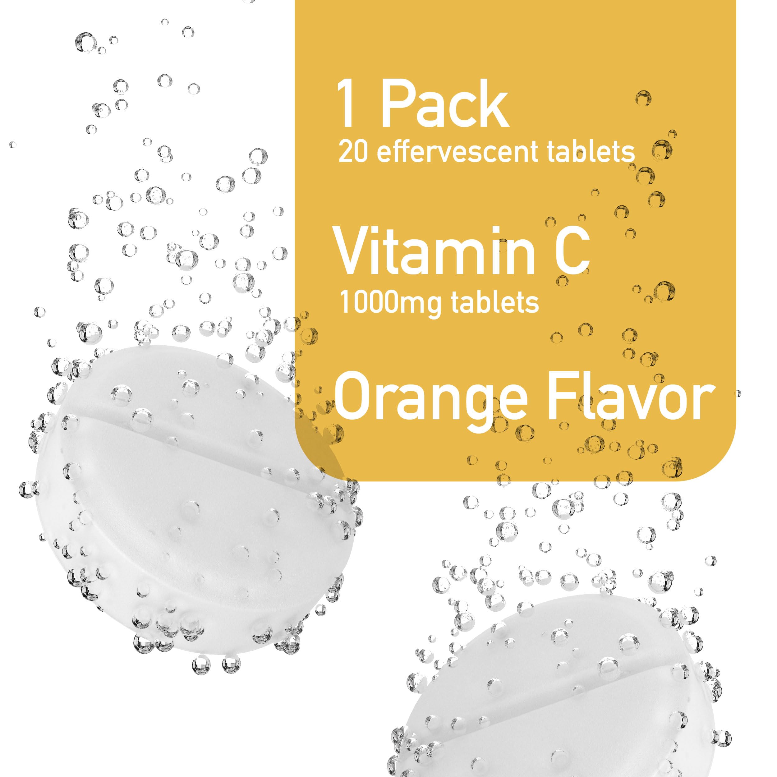 Close-up of Swiss Imports Vitamin C effervescent tablet dissolving in water