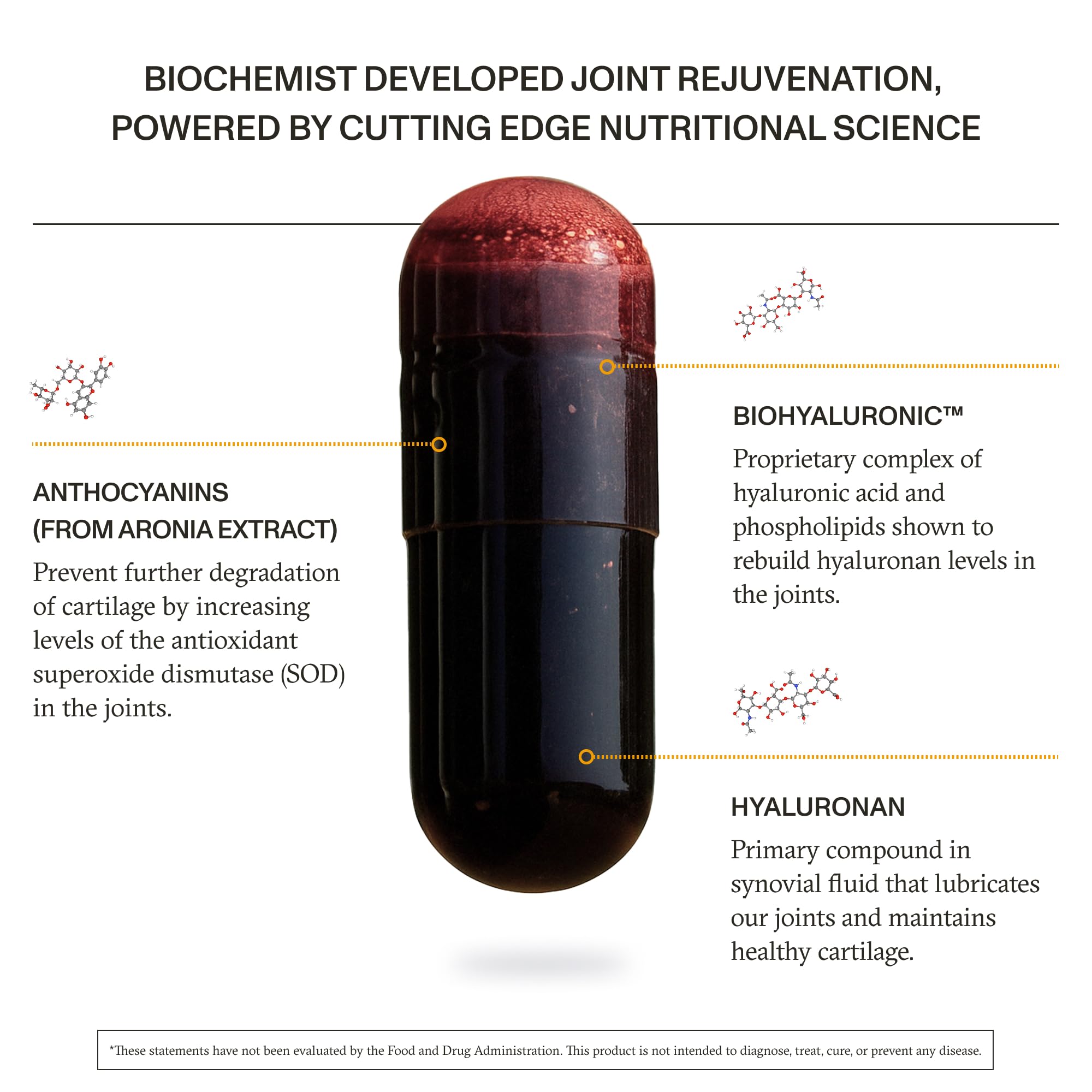 Close-up of Synchro ReJuve Joint Supplement capsules