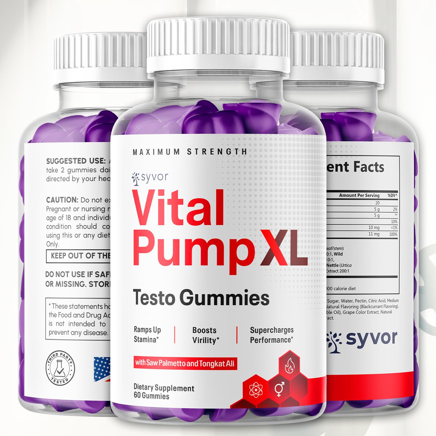 Close-up of Syvor Vital Pump XL Chewable Gummies