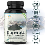 Close-up of Teraputics Klamath Blue Green Algae capsule