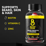 Close-up of The Beard Club Beard Growth Gummies strawberry flavour