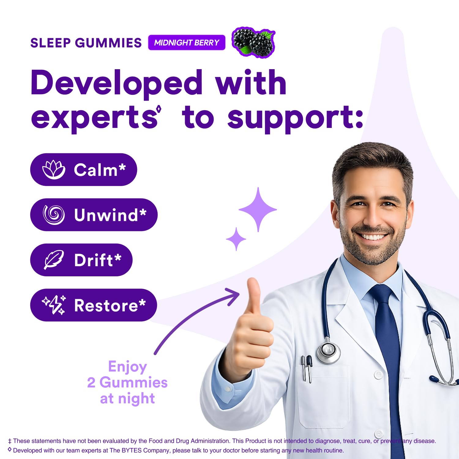 Close-up of The Bytes Company Sleep Bytes Melatonin Gummies