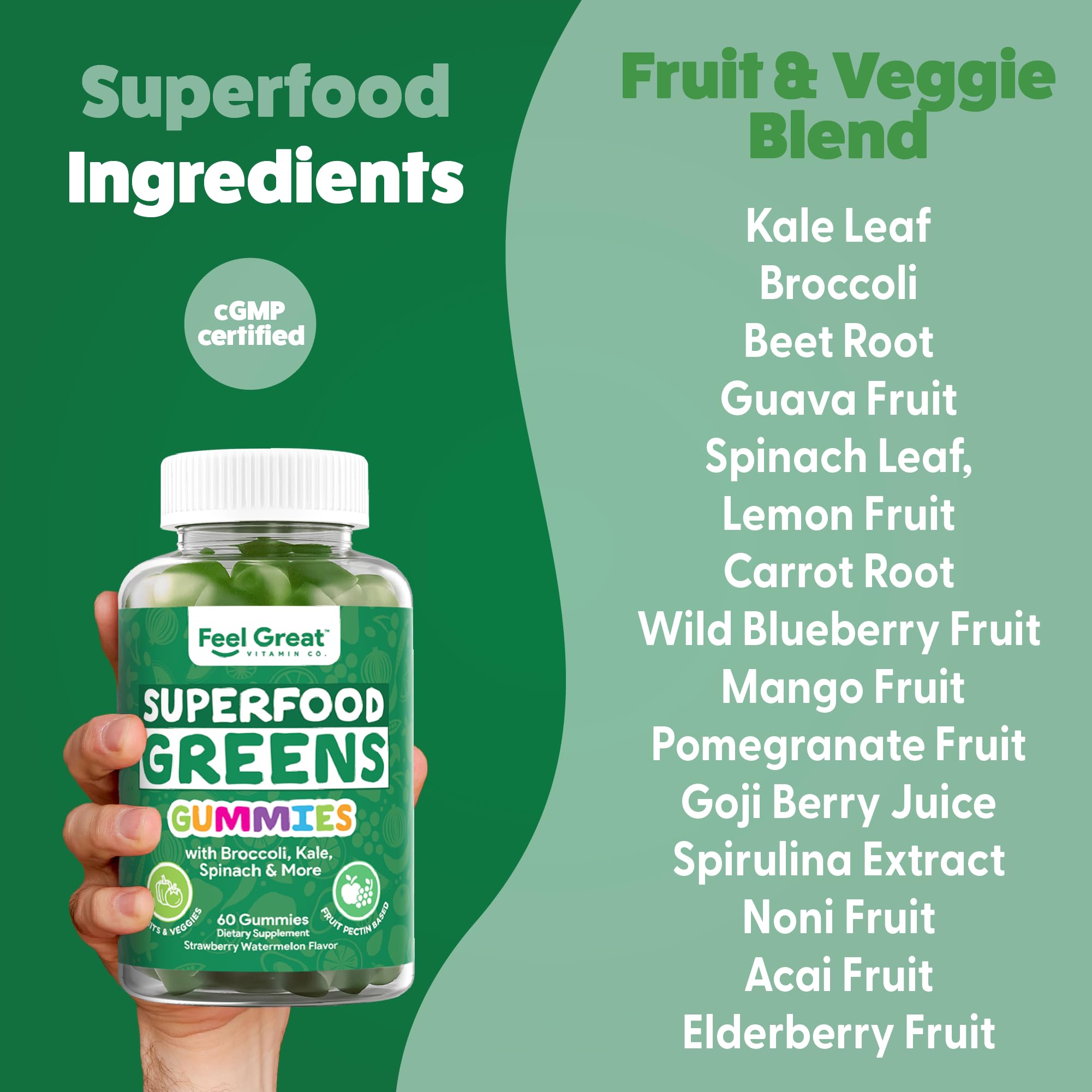 Close-up of The Feel Great Vitamin Company elderberry gummies