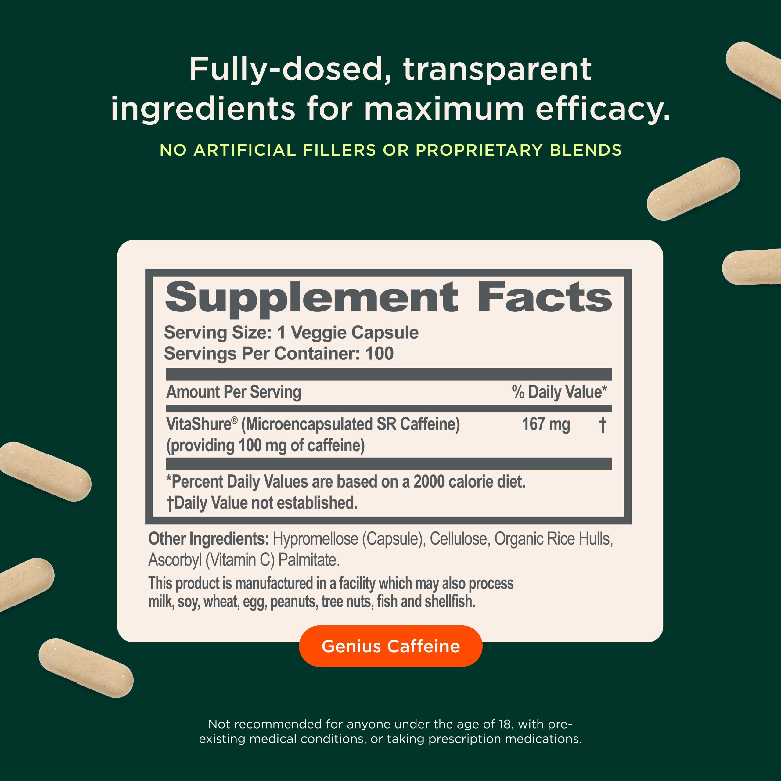 Close-up of The Genius Brand Sleep AID capsules