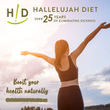 Close-up of THE HALLELUJAH DIET BarleyMax Organic Alfalfa Powder