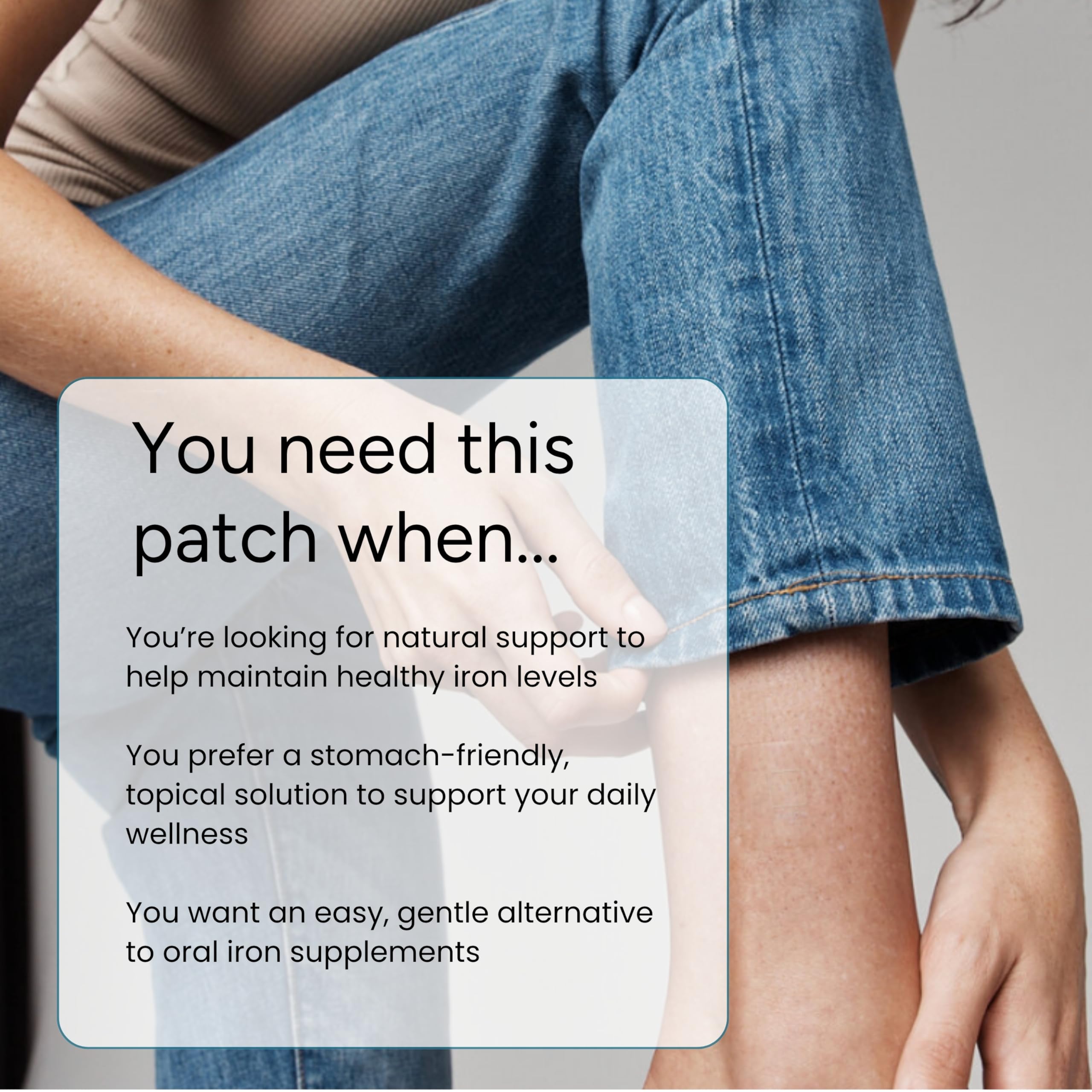 Close-up of The Patch Remedy Iron Supplement Patch ingredients