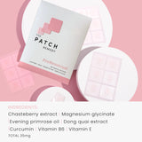 Close-up of The Patch Remedy Pre-Menstrual Patch on skin