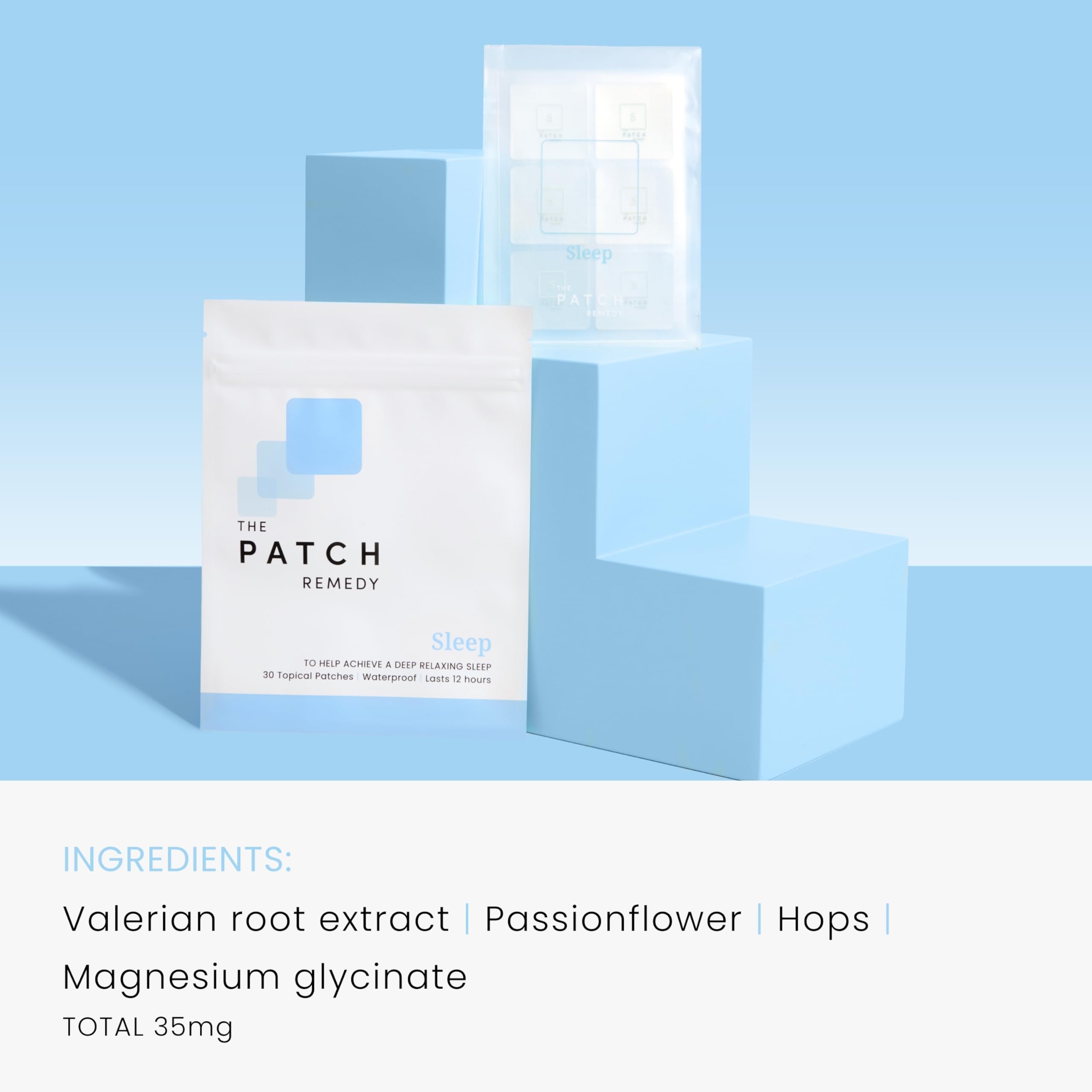 Close-up of The Patch Remedy Sleep Patch showing ingredients