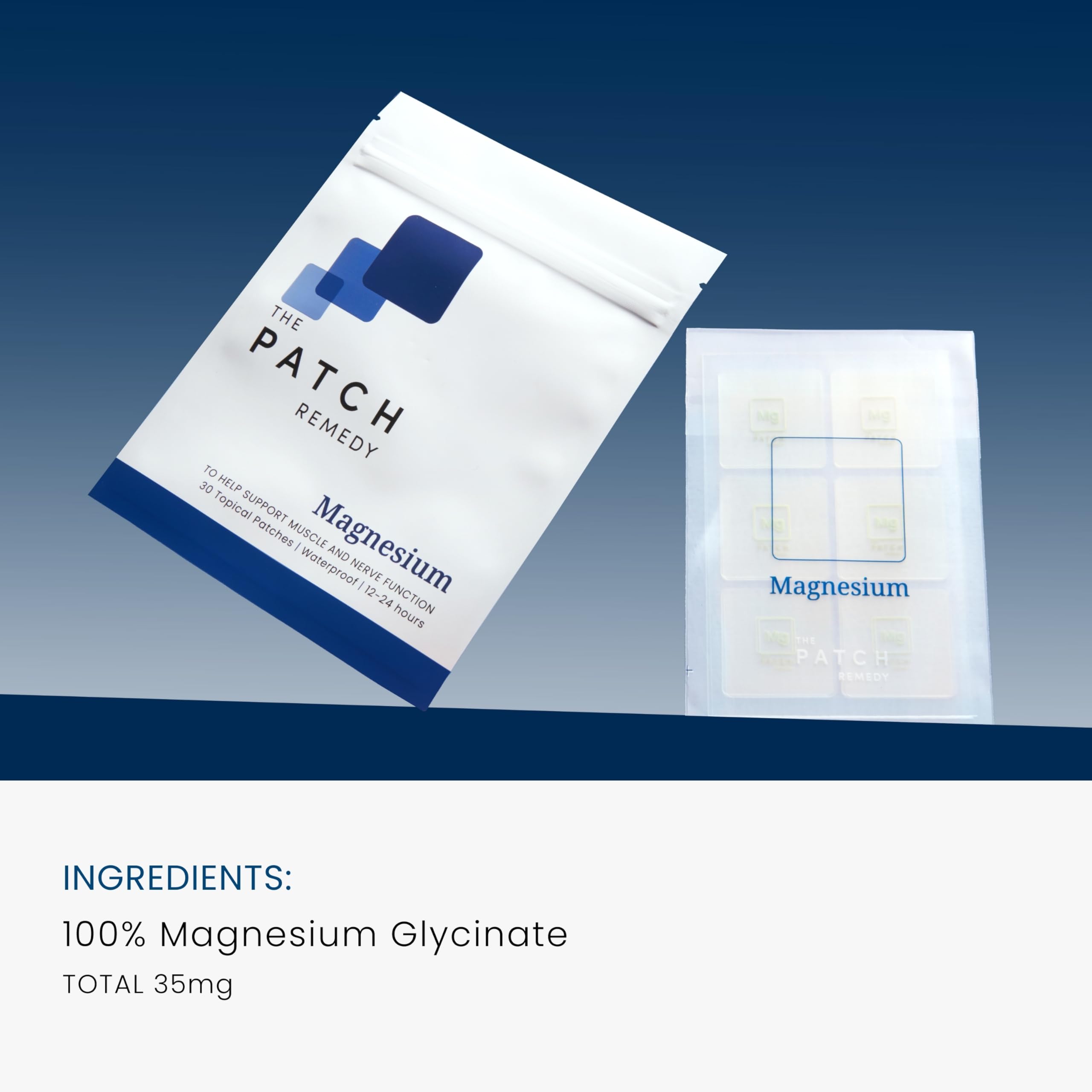 Close-up of The Patch Remedy Wearable Magnesium Patches on skin