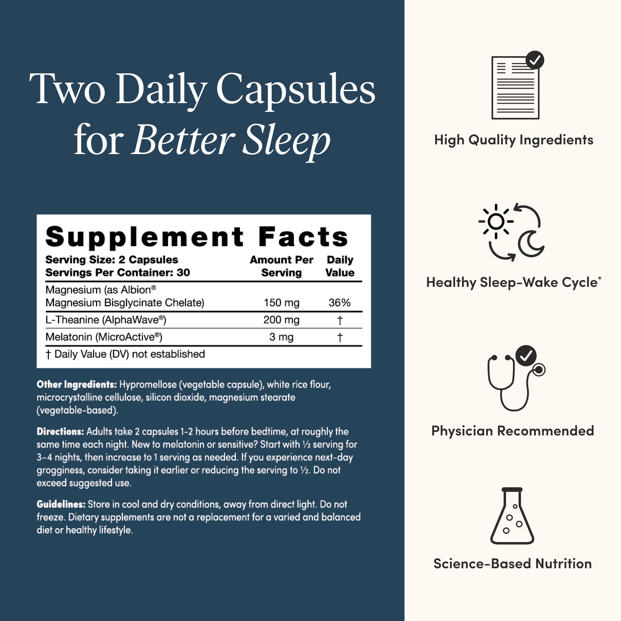 Close-up of The 'Pause Life Sleep supplement capsules