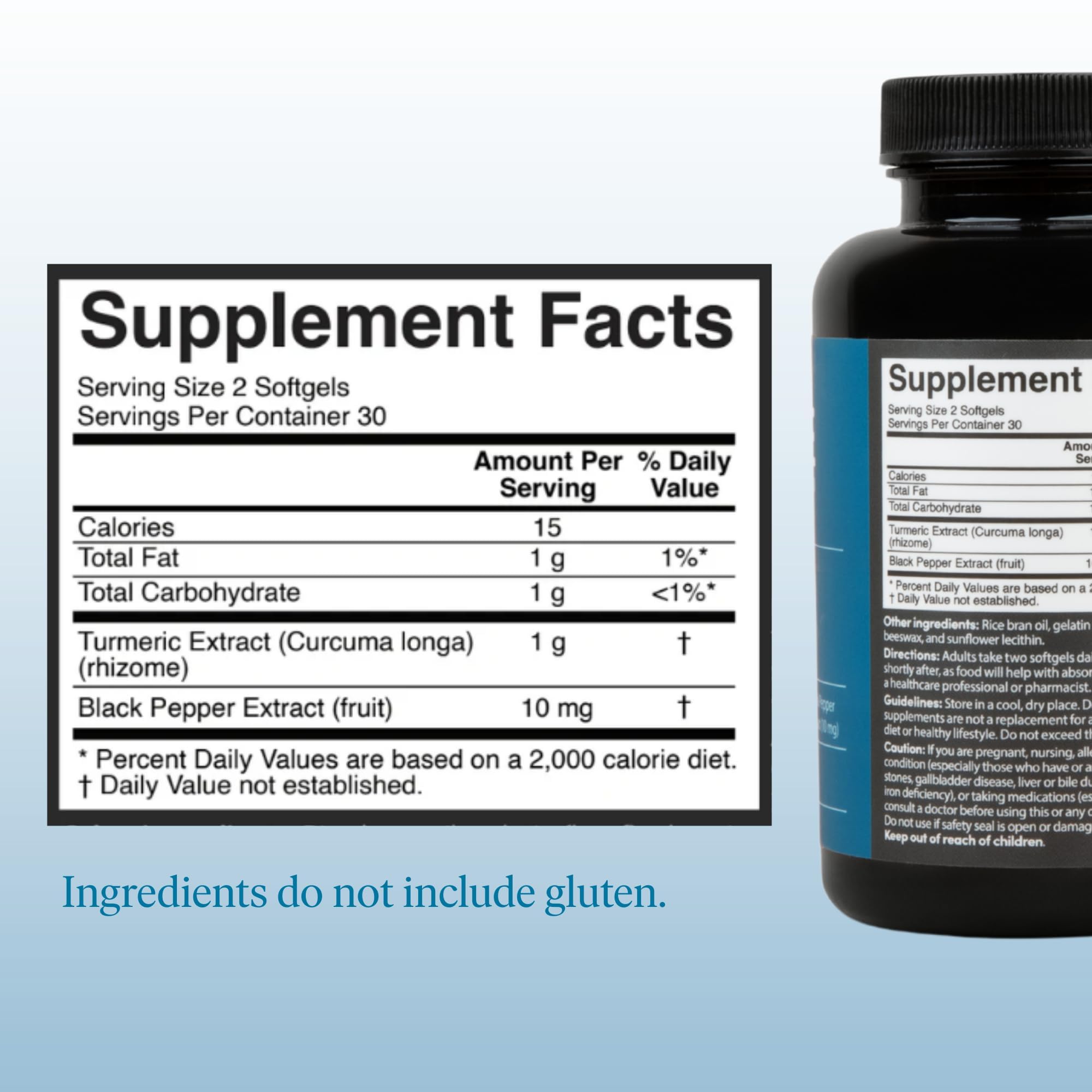 Close-up of The 'Pause Life Turmeric Softgels softgel