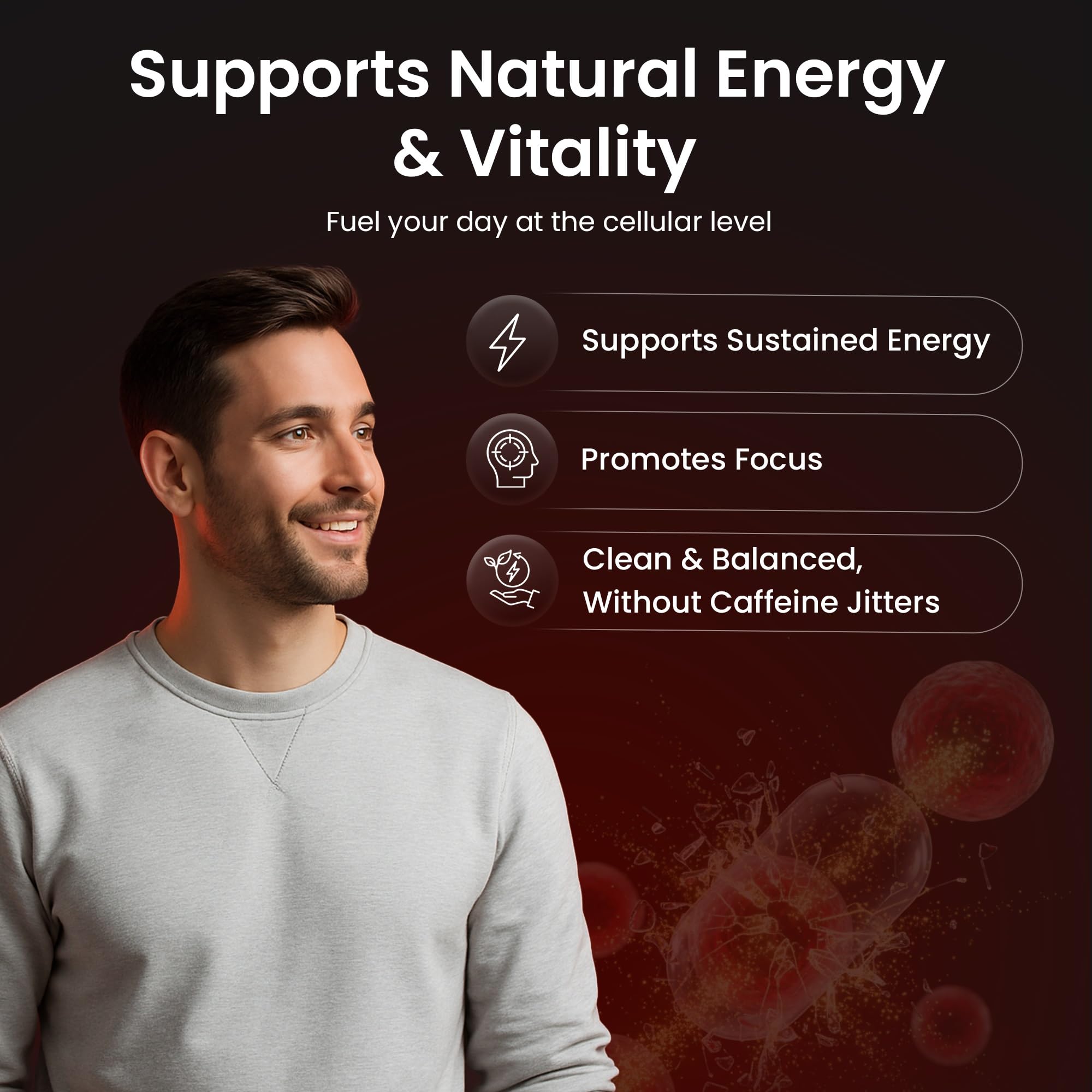 Close-up of The Veggie Doctor Mitochondria Support capsules