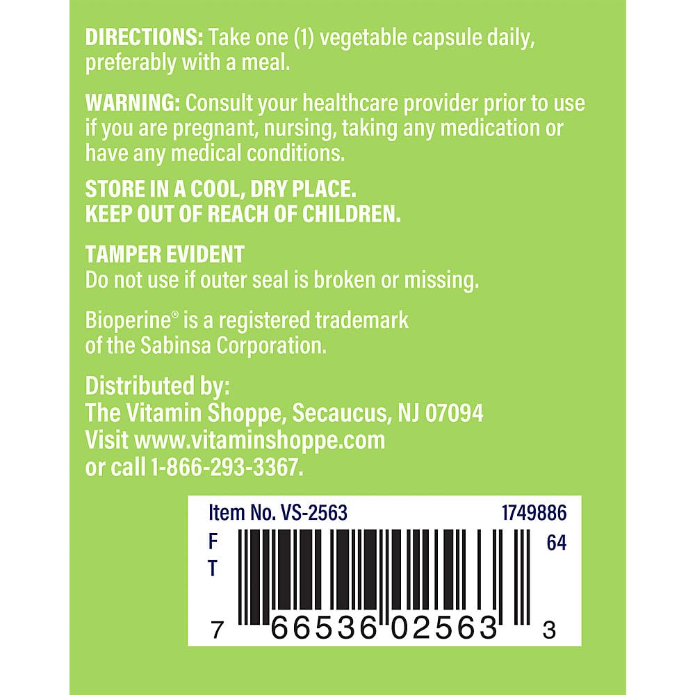 Close-up of The Vitamin Shoppe Turmeric Capsules