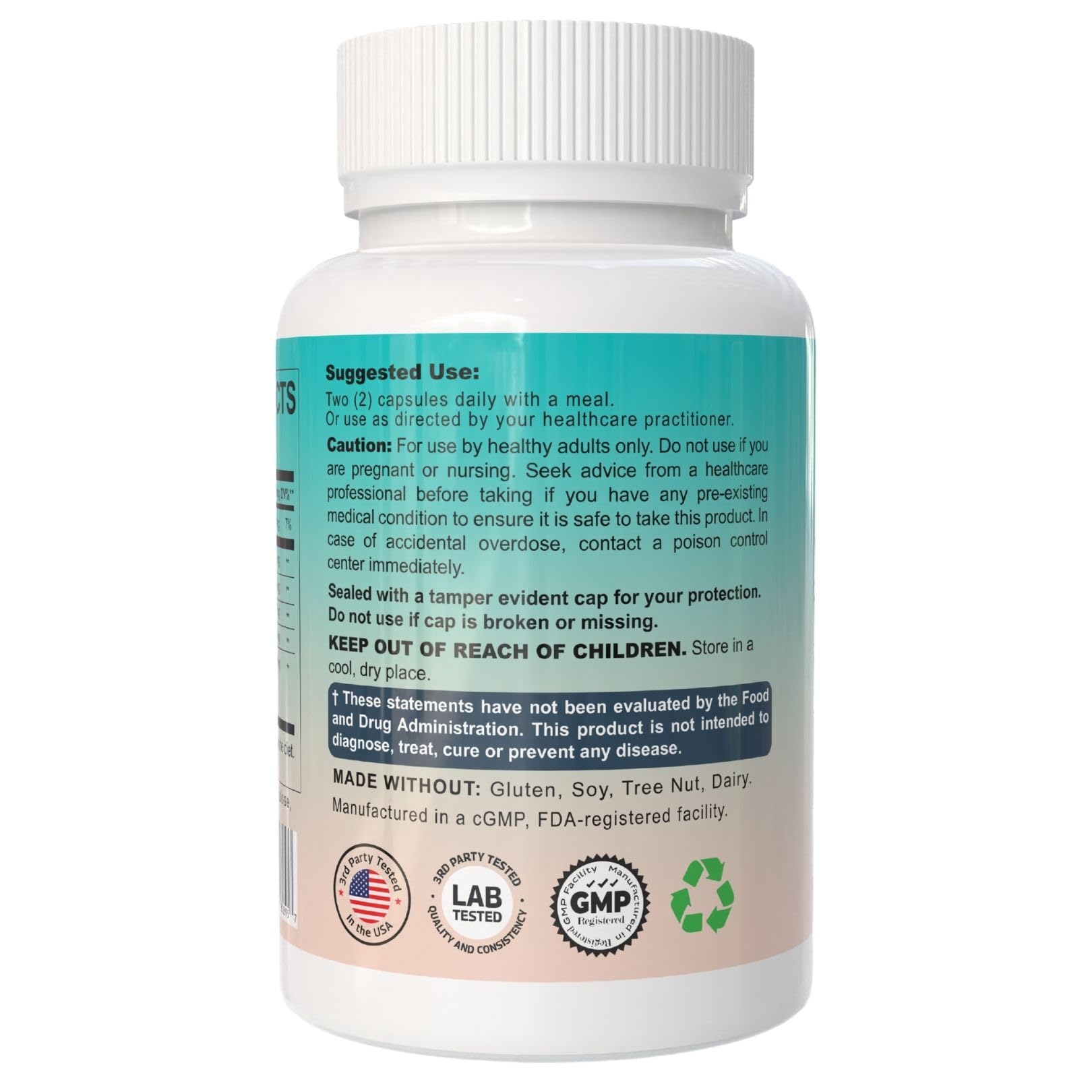 Close-up of THEREXA Multi-Enzyme Ox Bile Supplement capsules