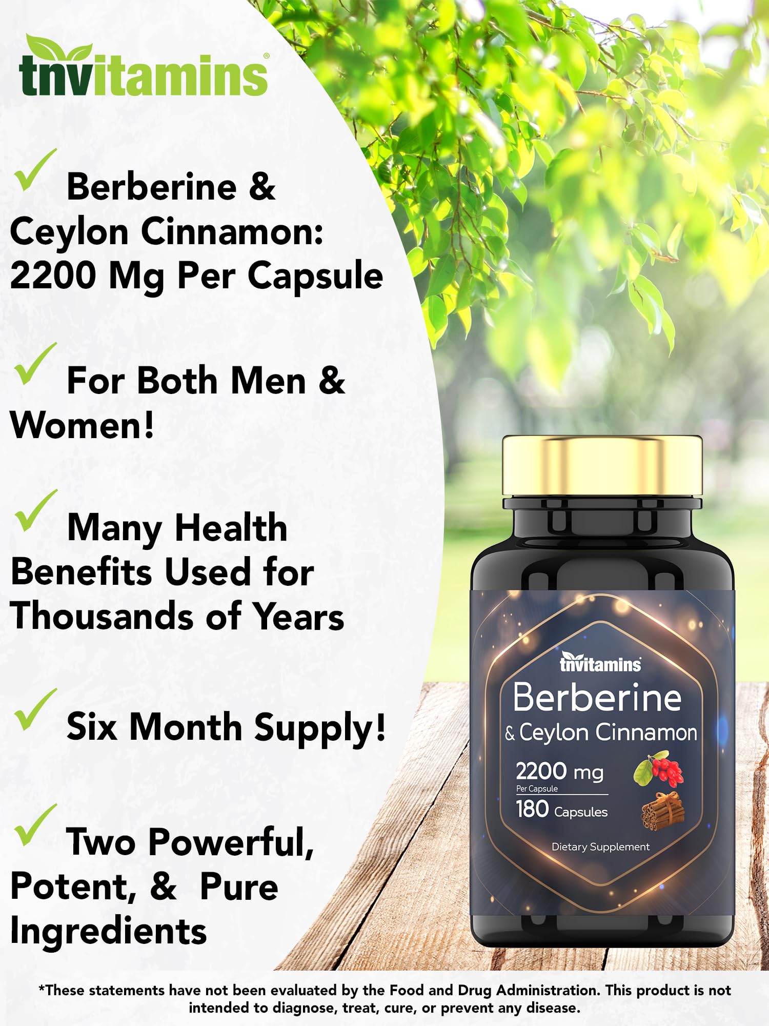 Close-up of tnvitamins Berberine with Ceylon Cinnamon capsule