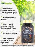 Close-up of tnvitamins Berberine with Ceylon Cinnamon capsule