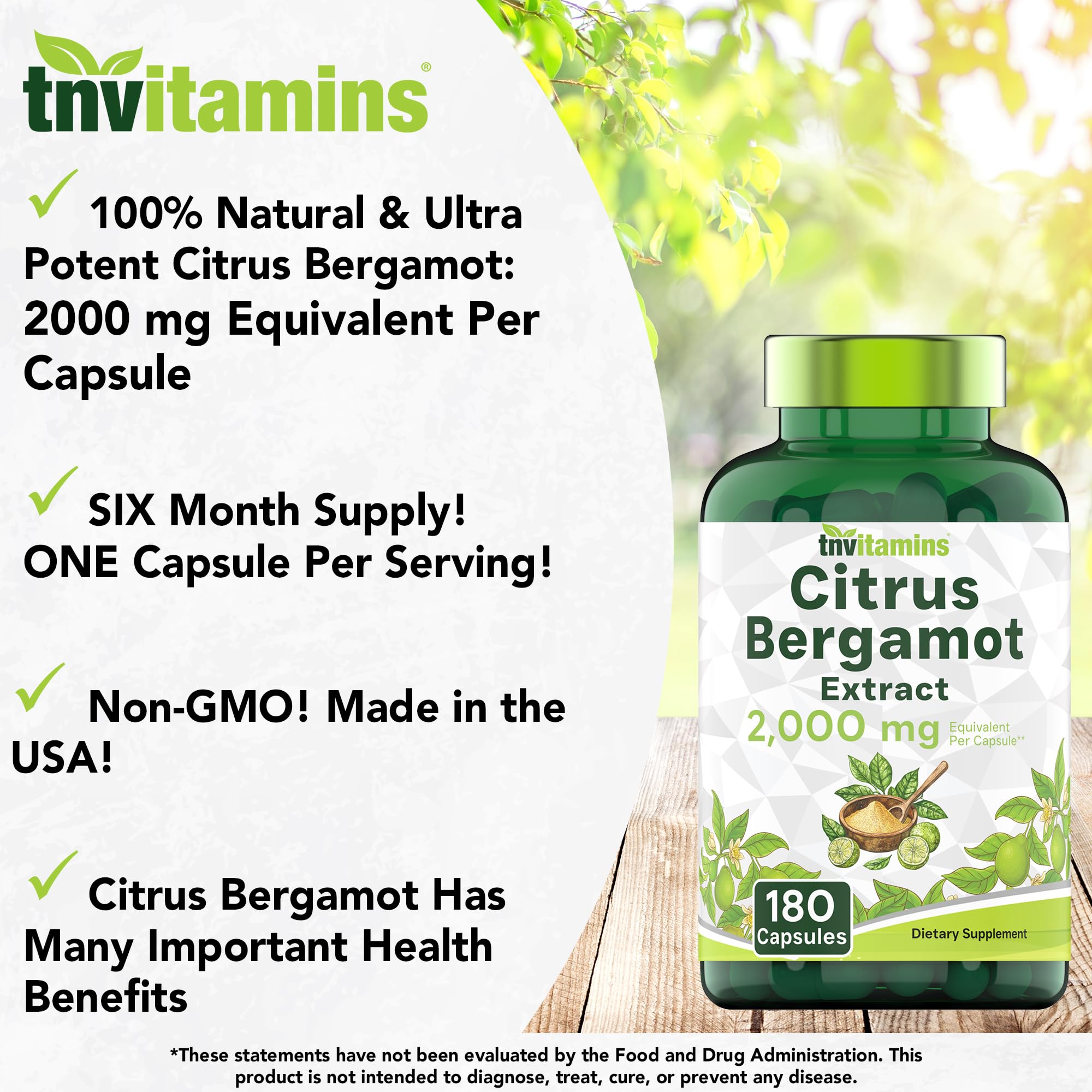 Close-up of tnvitamins Citrus Bergamot Extract capsule