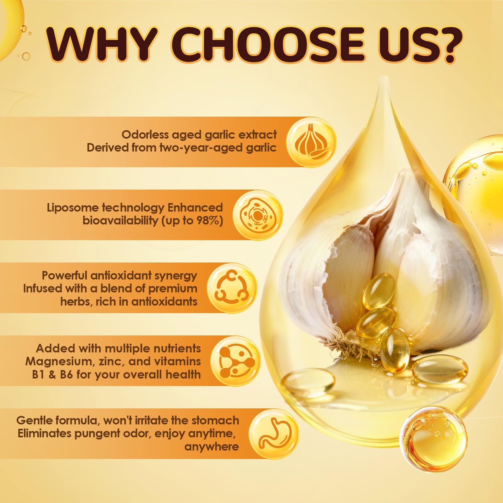Close-up of Totaria Aged Garlic Capsules softgel