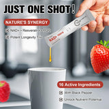 Close-up of Totaria NAD+ Liquid Supplement ingredients list