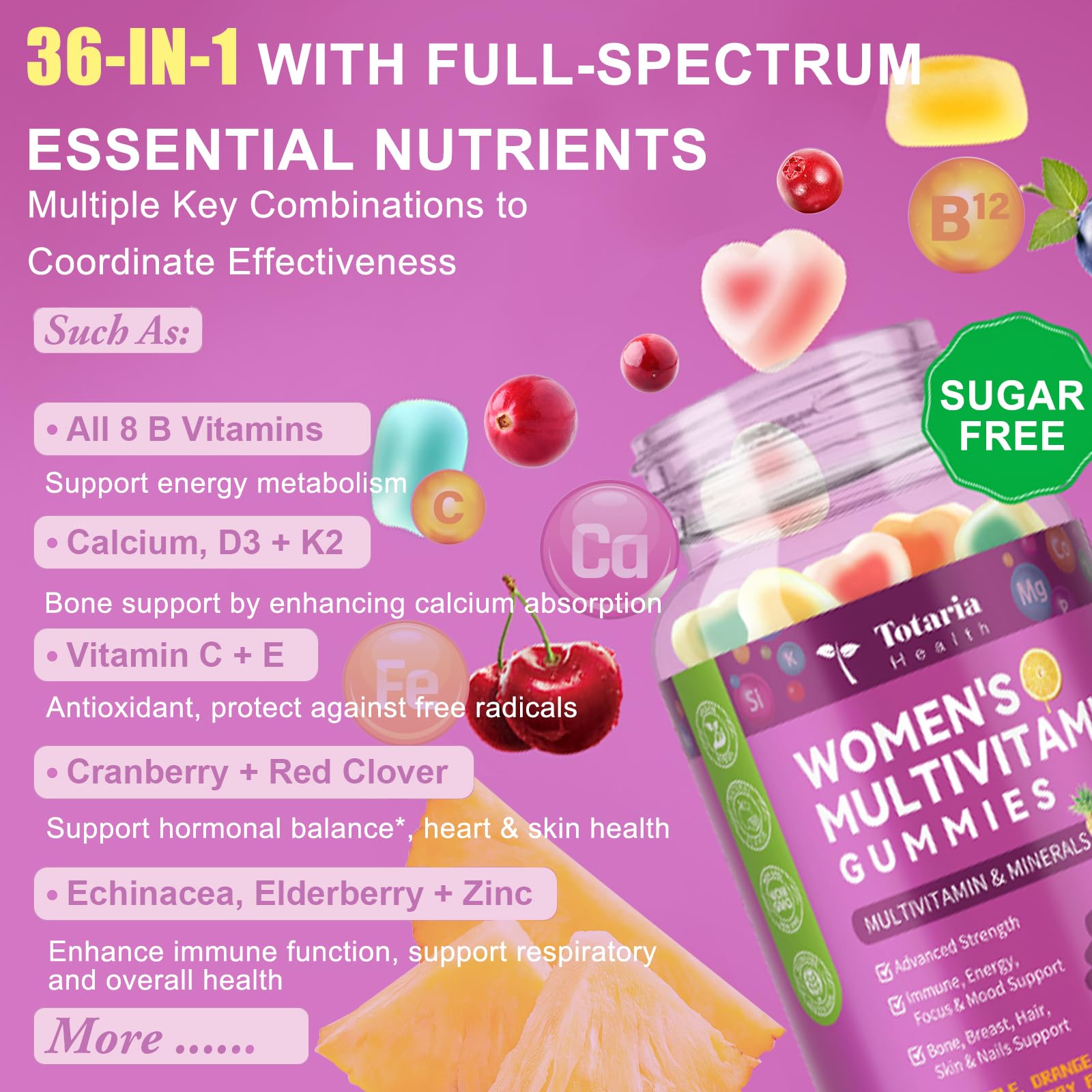 Close-up of Totaria Women's Multivitamin Gummies