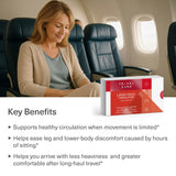 Close-up of TRAVELSANA Long-Haul Circulation vegan capsules