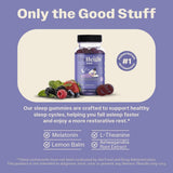 Close-up of TruHeight Sleep Gummies with mixed berry flavour