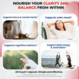 Close-up of ULTRA HERBS Balanced Focus & Calm capsules