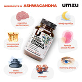 Close-up of UMZU Prolanza Ashwagandha capsules