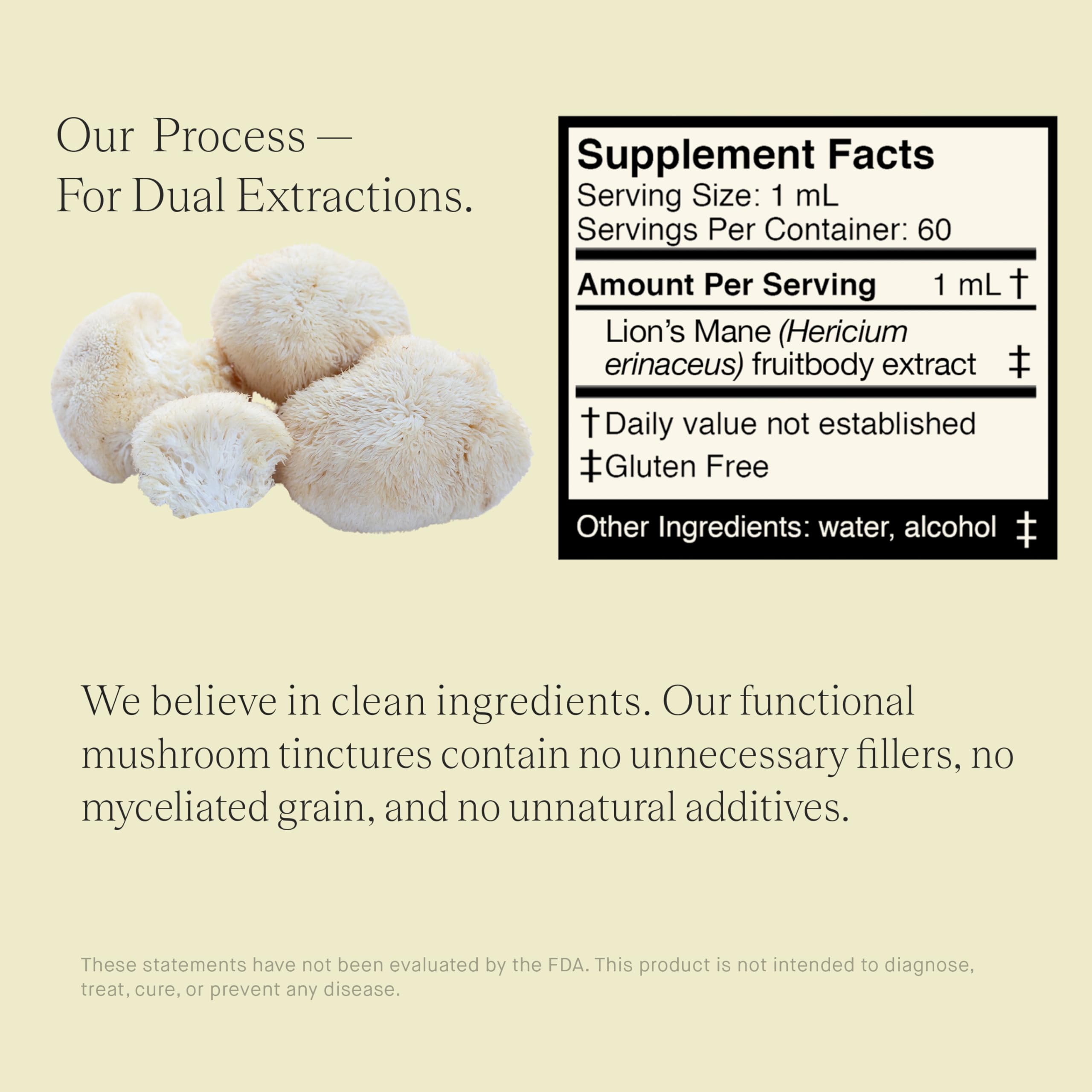 Close-up of UPHORIC URTH Lion's Mane Mushroom Tincture label
