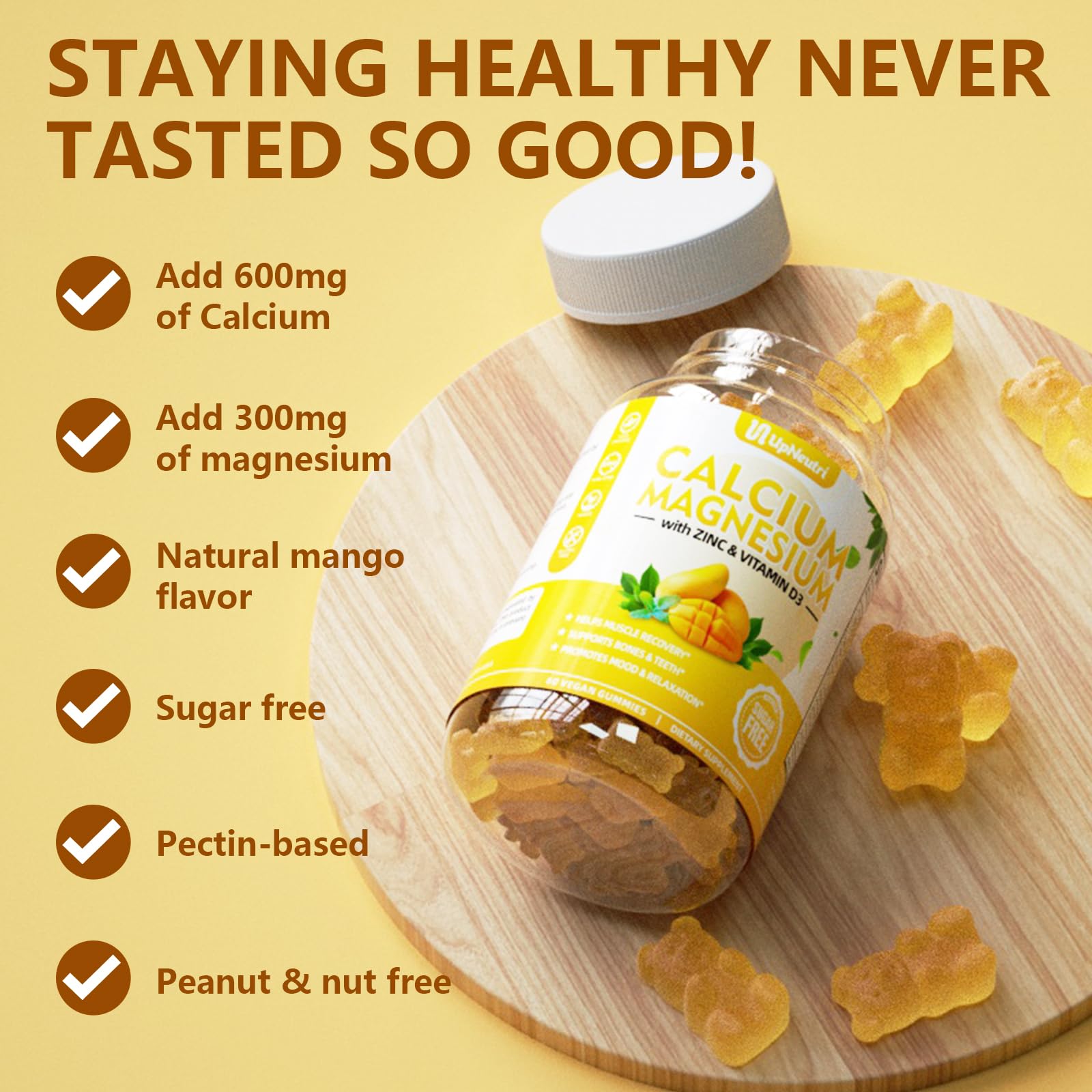 Close-up of UPNEUTRI Calcium Magnesium Zinc Gummies