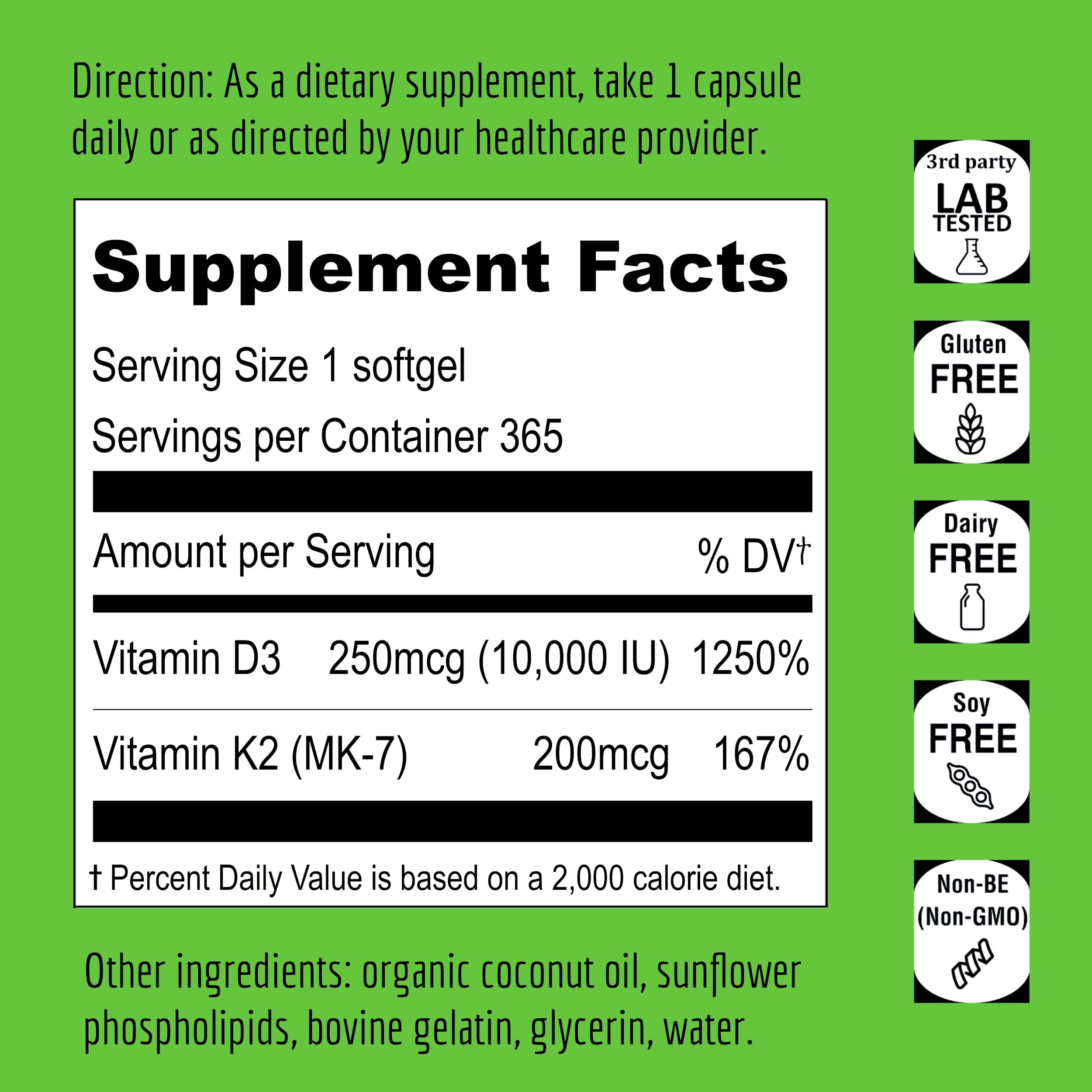 Close-up of UpNourish Liposomal Vitamin D3 K2 mini softgel