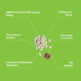 Close-up of UpNourish Liposomal Vitamin D3 K2 softgel