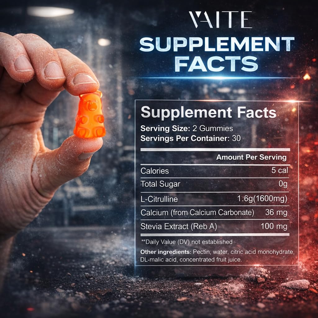 Close-up of VAITE L-Citrulline Gummies in a bowl
