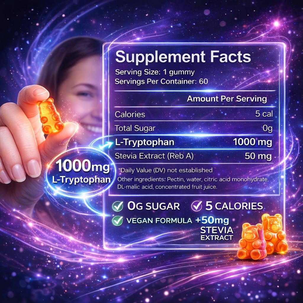 Close-up of VAITE L-Tryptophan 1000mg Gummies