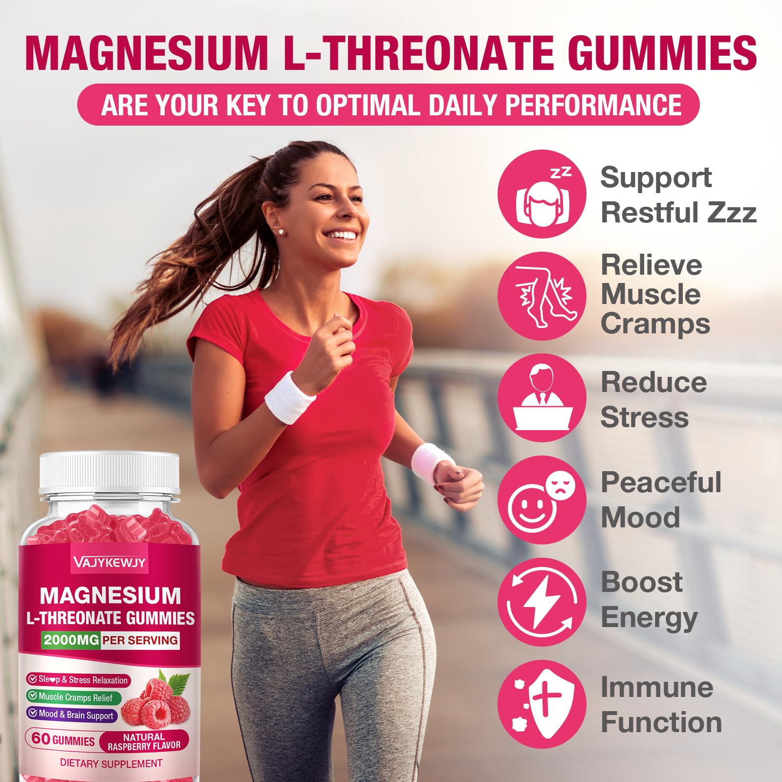 Close-up of VAJYKEWJY Magnesium L-Threonate Gummies