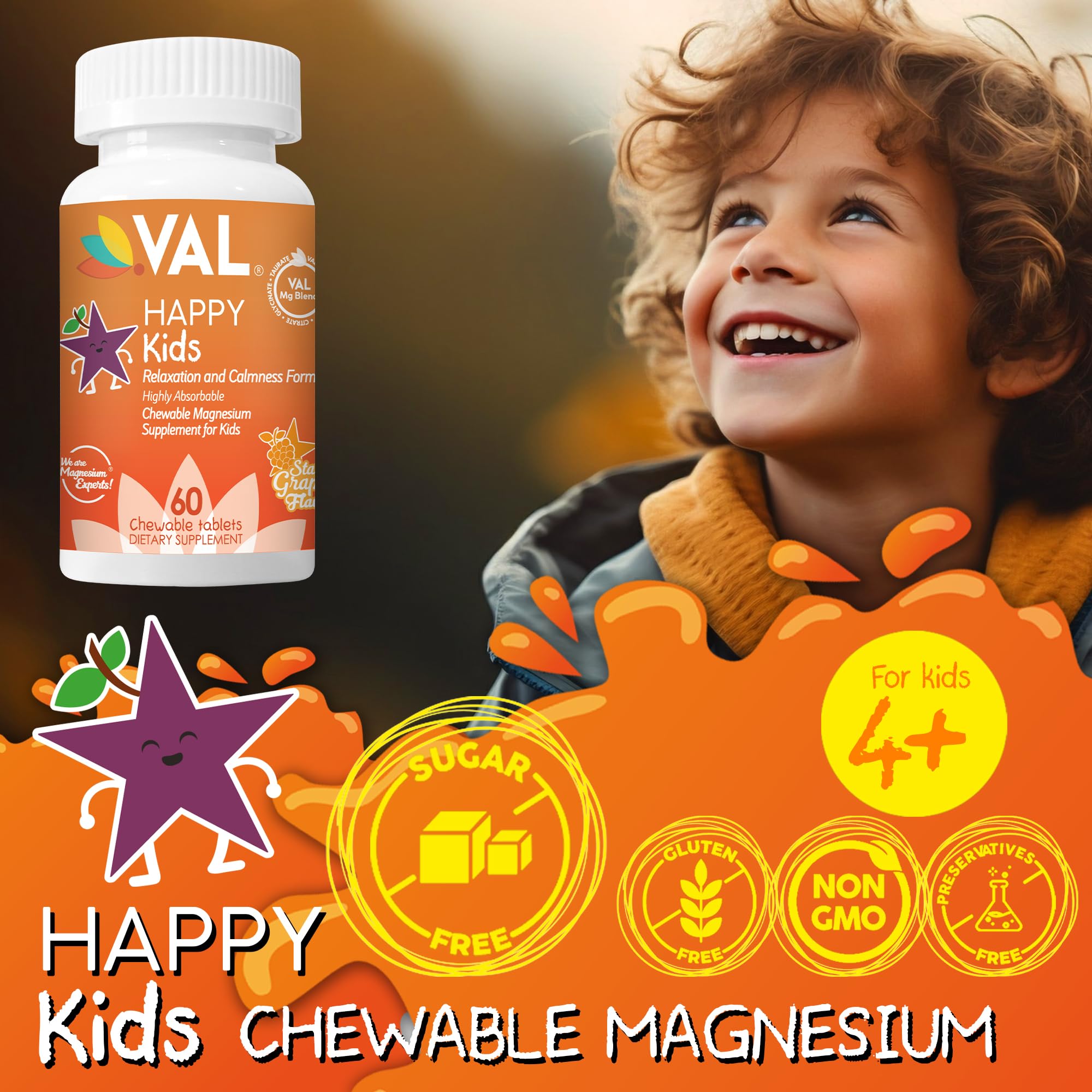 Close-up of VAL Magnesium Supplement chewable tablet