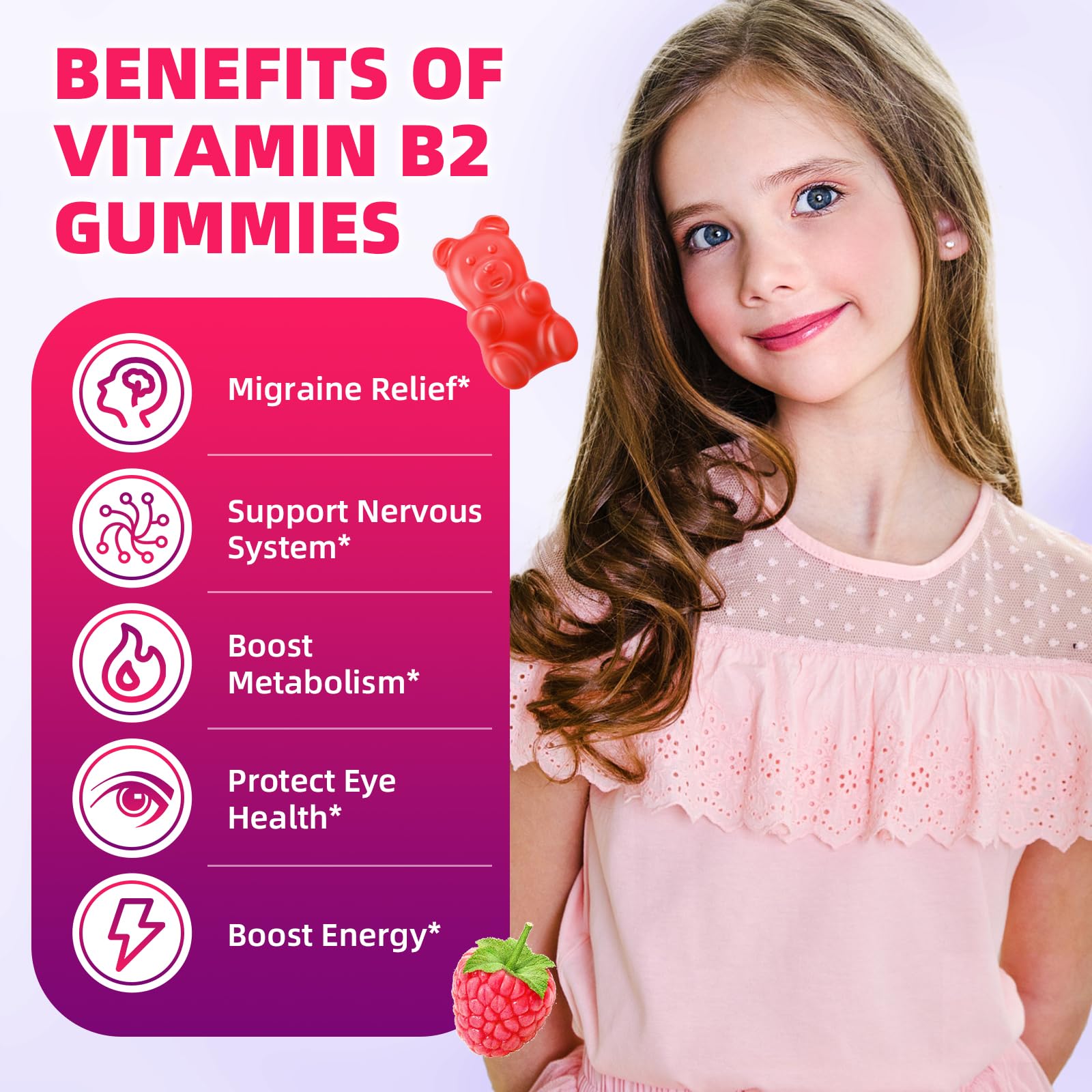 Close-up of VCCHUYH Vitamin B2 400mg Gummies