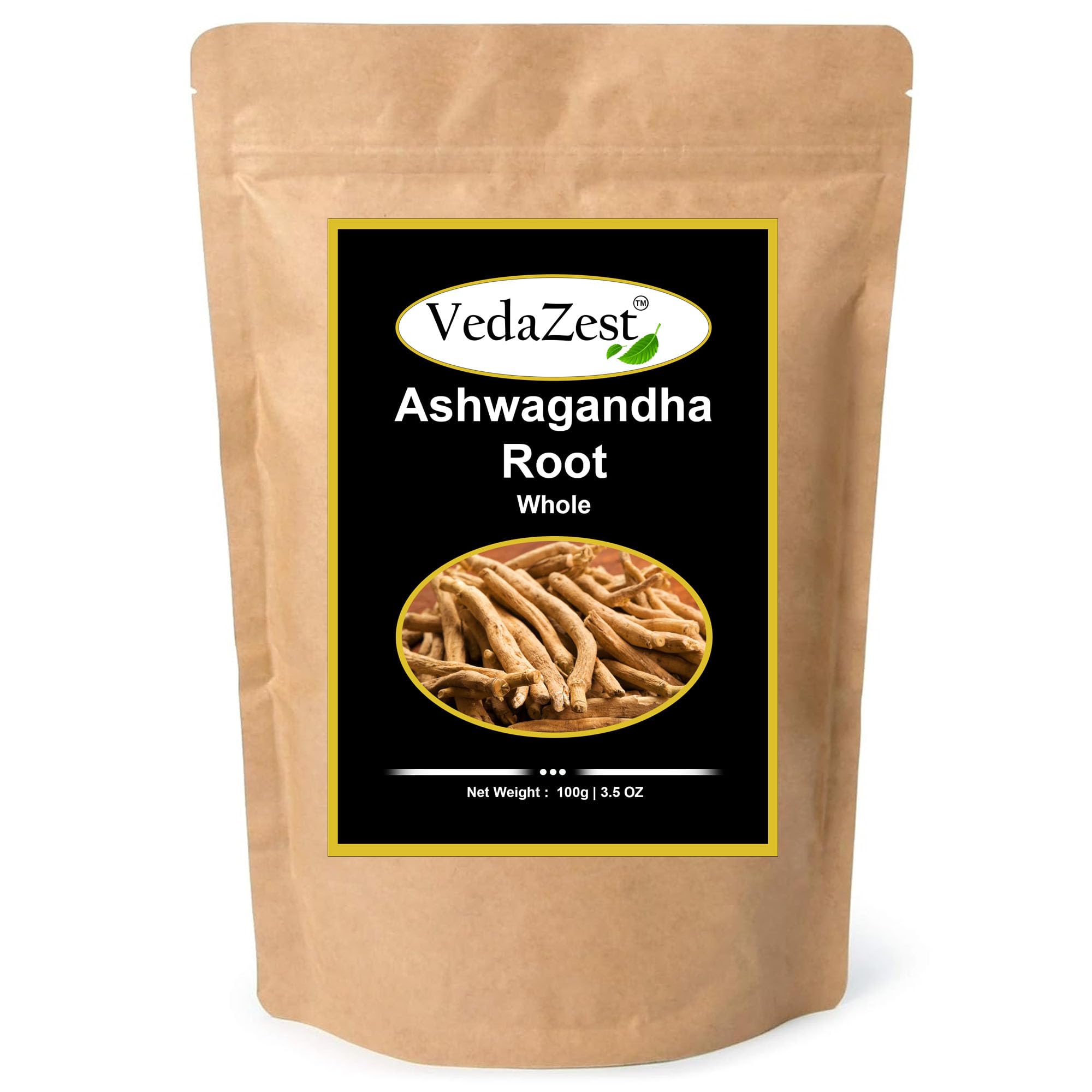Close-up of Vedazest Ashwagandha Whole Roots