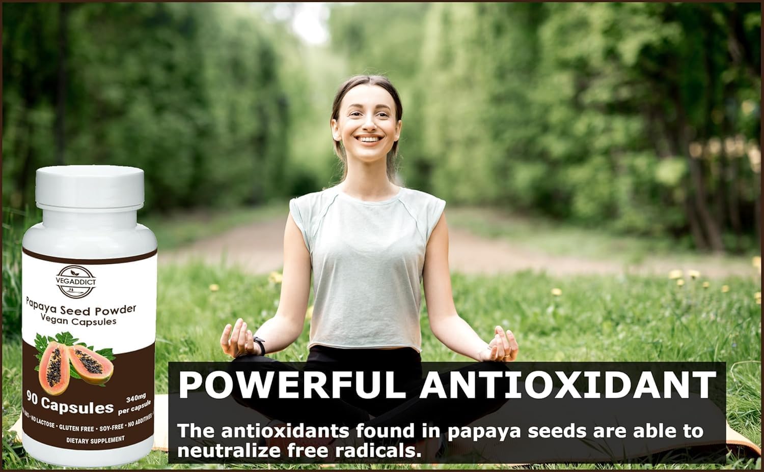 Close-up of Vegaddict Multi-Enzymes capsules