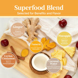 Close-up of Veltracha Ginger Turmeric Juice Powder texture