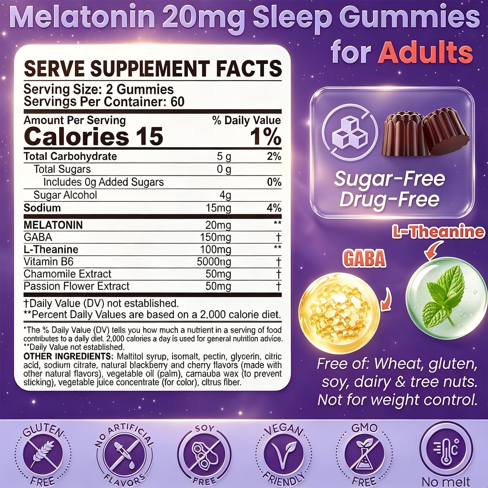 Close-up of Verdigoris Melatonin Gummies blackberry cherry flavour