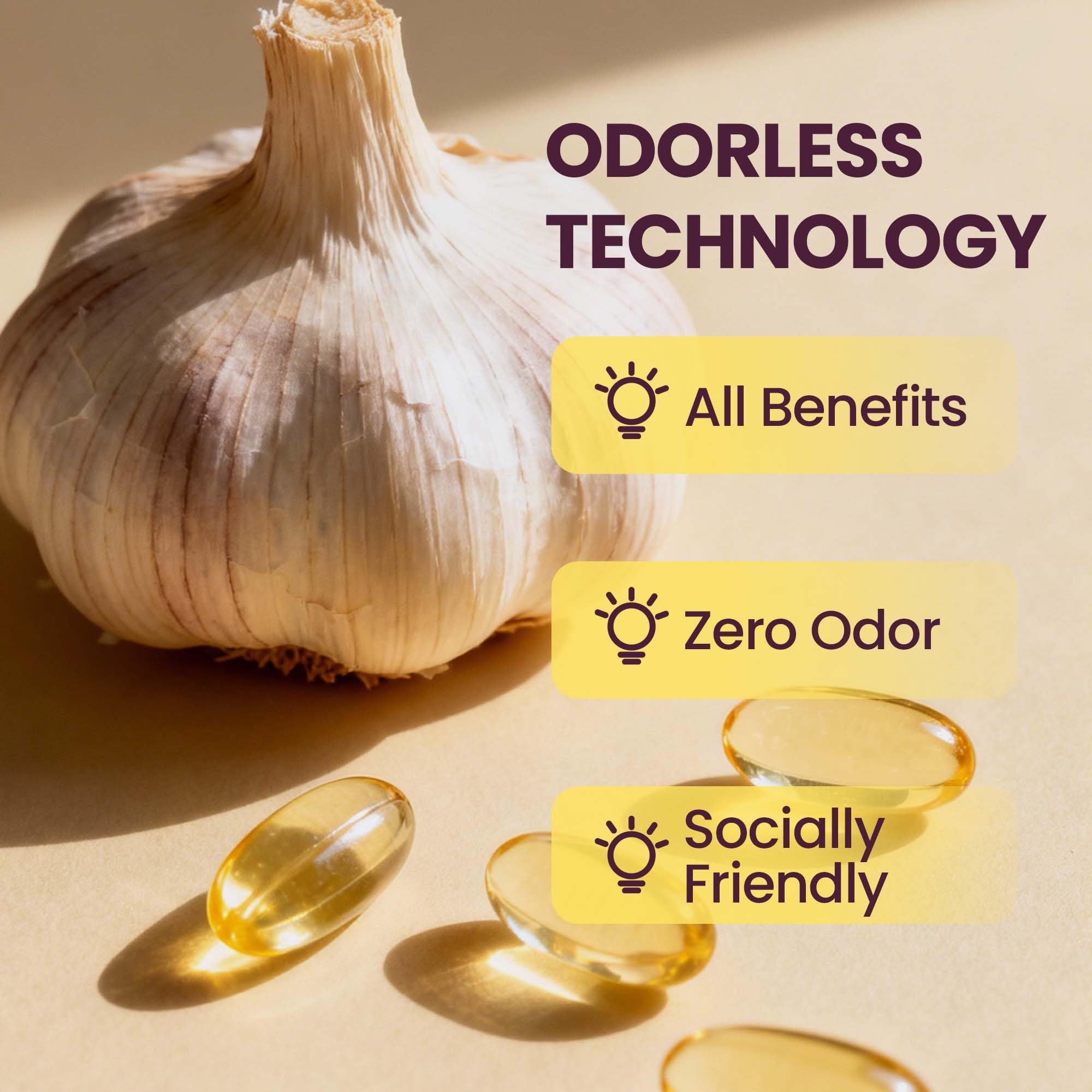 Close-up of VerdiGusto Garlic Softgels showing softgel texture