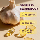 Close-up of VerdiGusto Garlic Softgels showing softgel texture