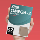 Close-up of Veru Wellness Omega-3 Patch on skin