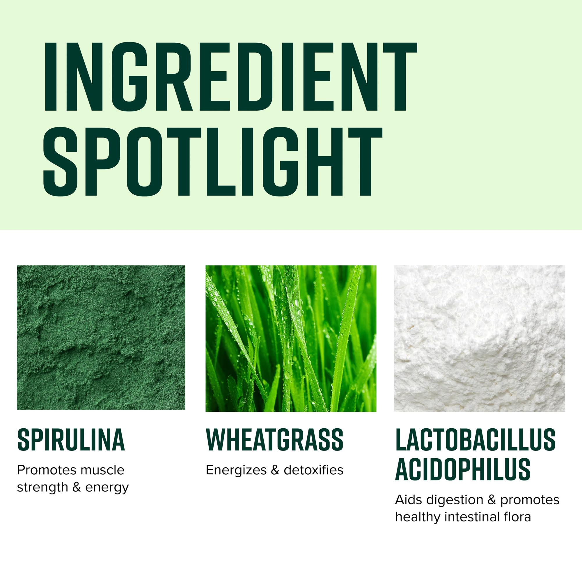 Close-up of Vibrant Health Green Vibrance ingredients