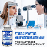 Close-up of VISIPRO Lutein Eye Health Supplement capsules