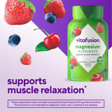 Close-up of Vitafusion Magnesium Glycinate Gummies in Cherry Berry flavour