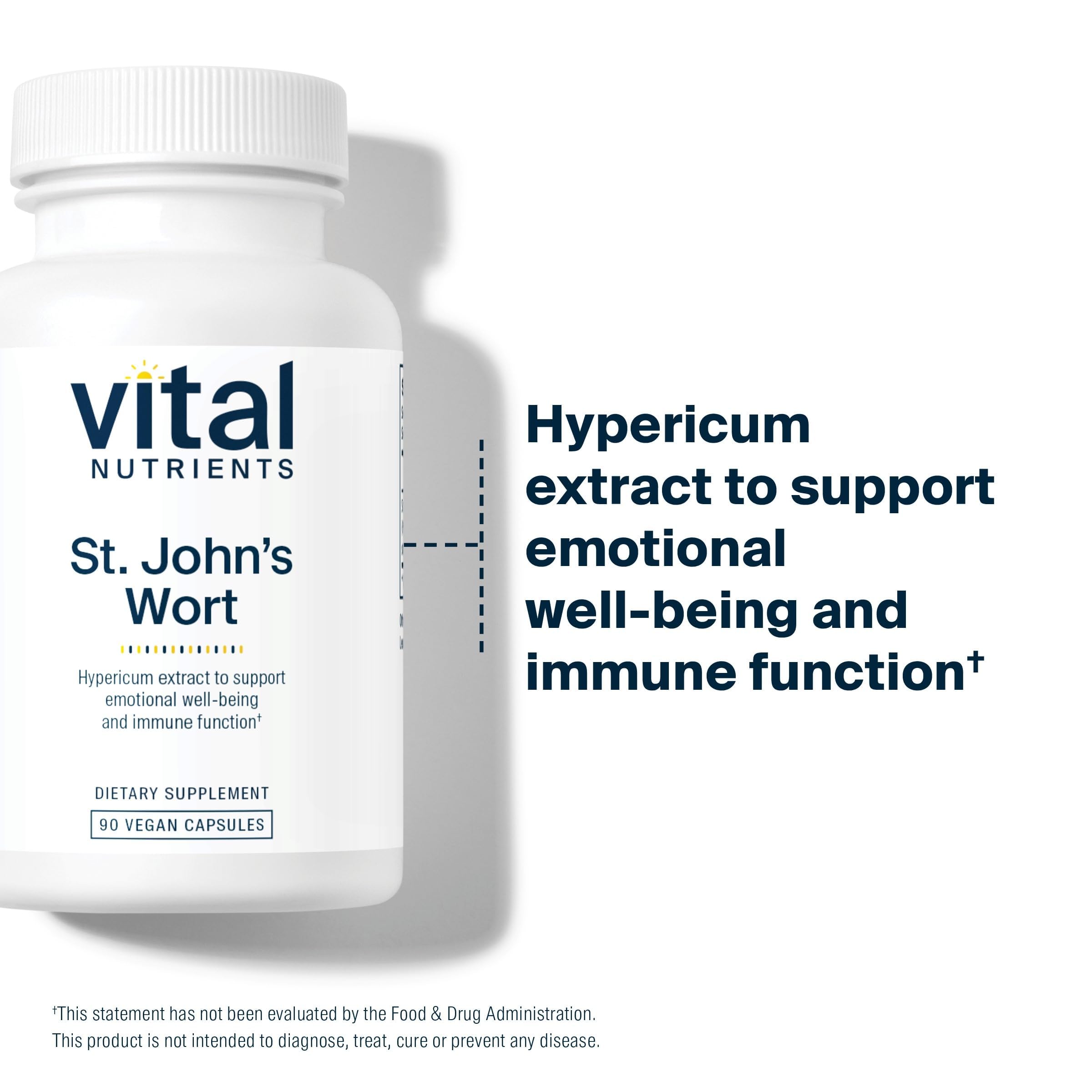 Close-up of Vital Nutrients St John's Wort vegan capsules