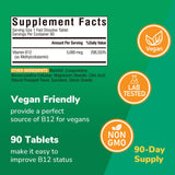 Close-up of Vitalibre Vitamin B12 tablet with pineapple