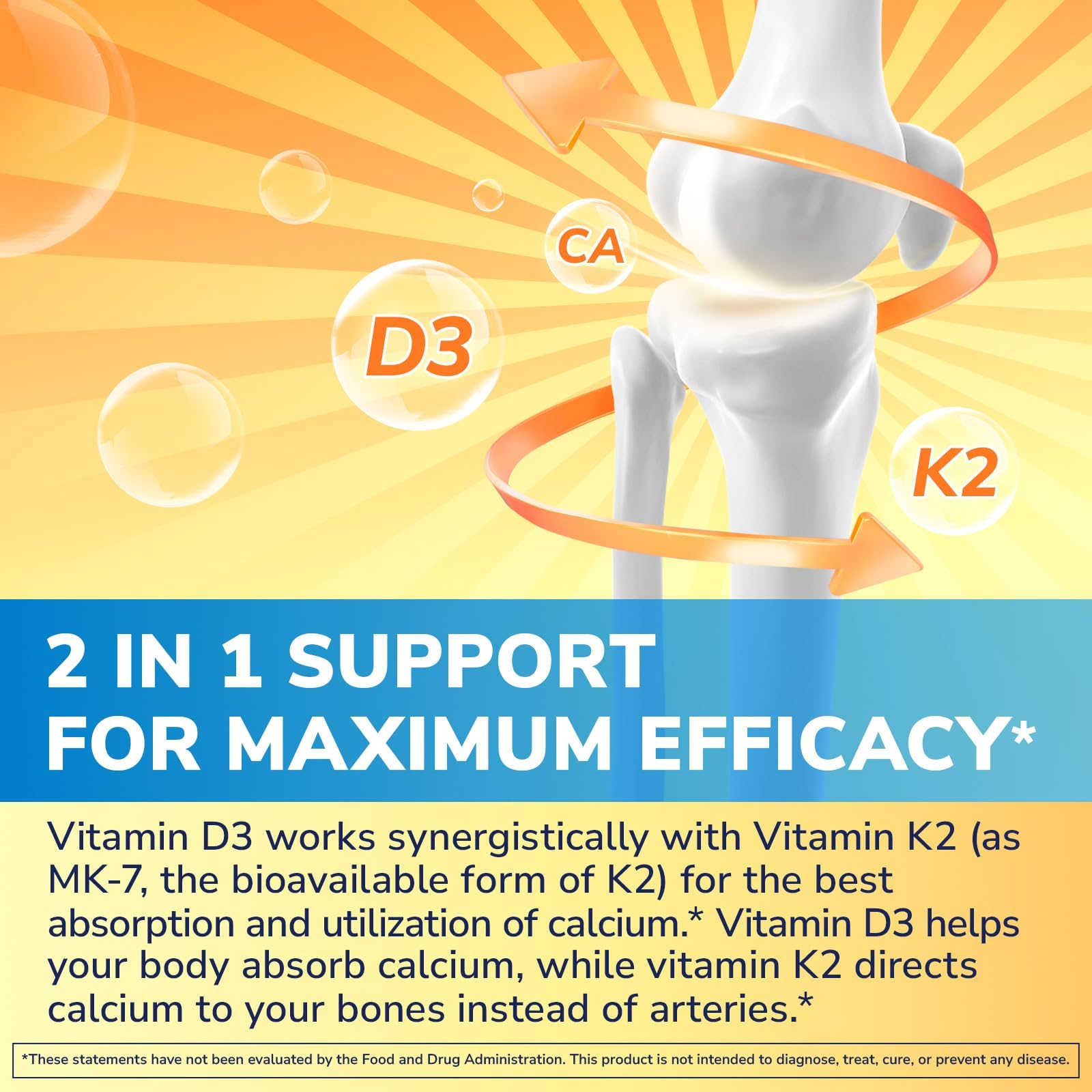 Close-up of Vitalibre Vitamin D3 K2 softgel